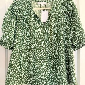 Sugarlips Green Floral Blouse